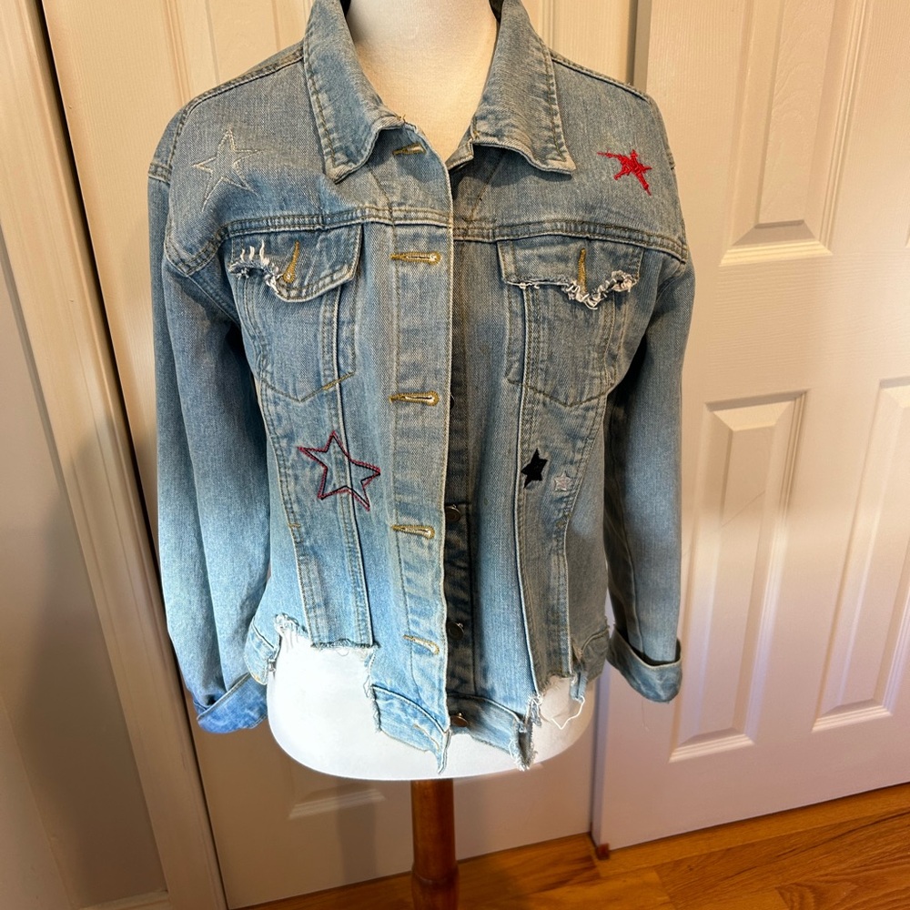 Sans Souci Embroided Star Denim Jacket